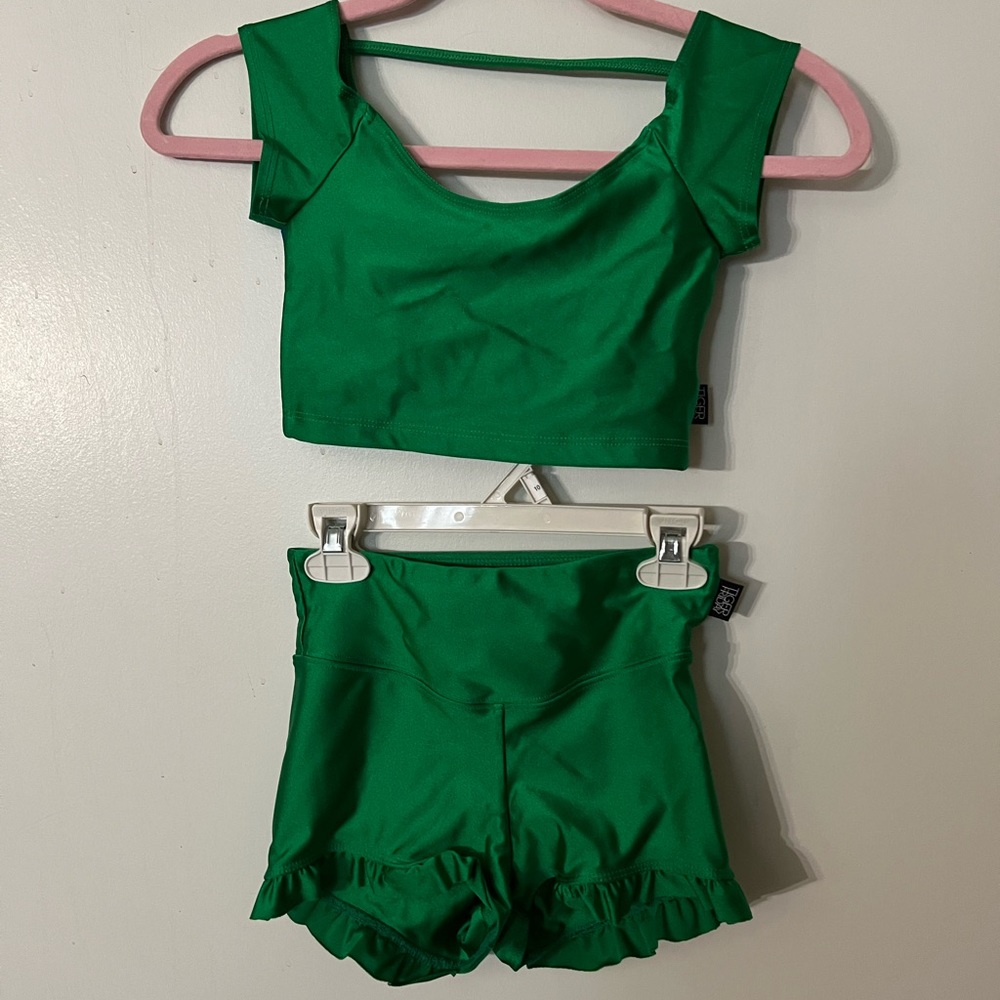 Tiger Friday emerald green set CXL Dancewear
